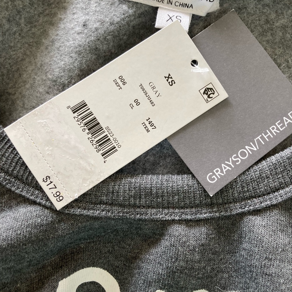 Graphic Sweatshirt Top Mama Needs Wine Grayson Threads Sanity Relief Gray XS - Picture 5 of 8